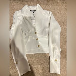 ZARA WHITE SATIN top